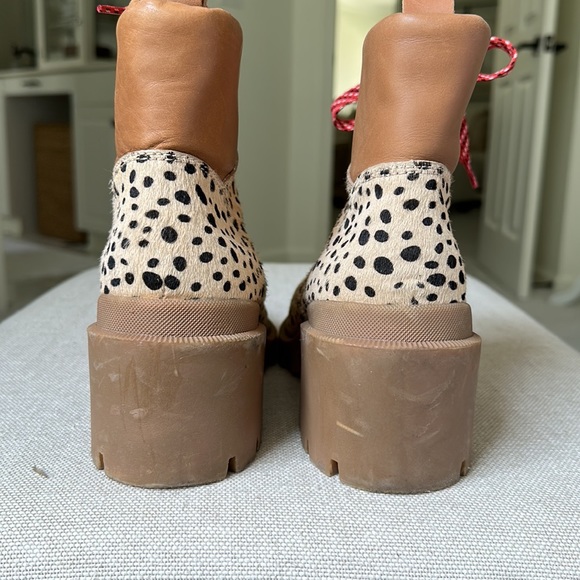 Dolce Vita Rubi Leopard Calf Hair Combat Boots - Picture 6 of 11